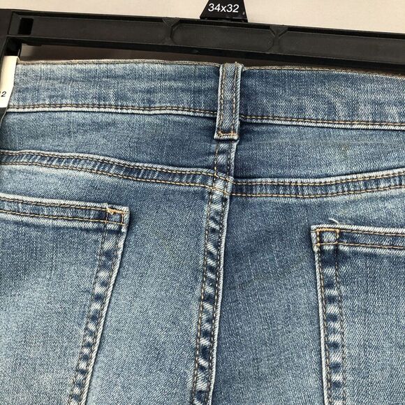 NY&C SOHO Distressed Curvy Boyfriend Stretch Denim Jeans Size 12 Women New Stain - Picture 10 of 15